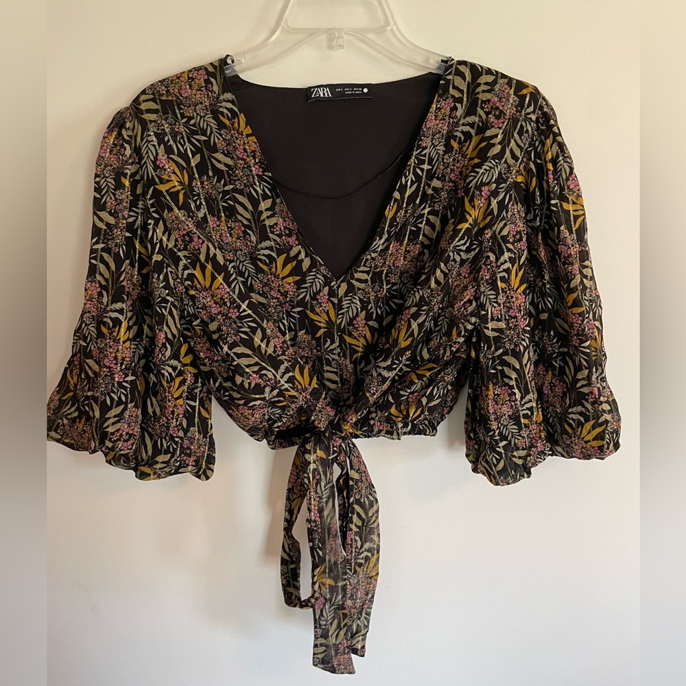 Zara shimmery top + skirt set
